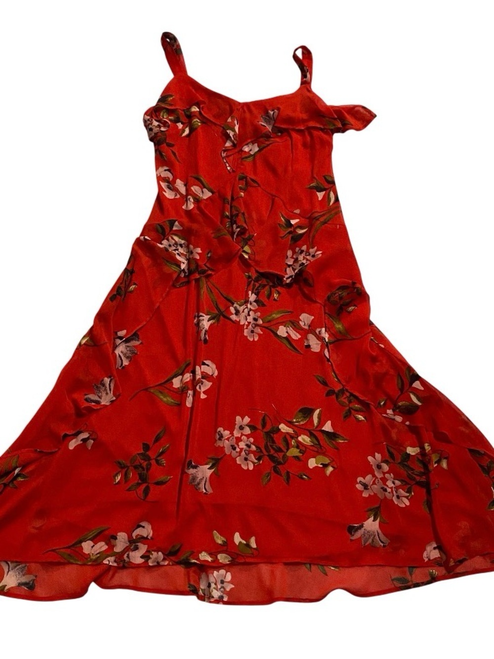 Ryan Michelle Red Floral Lined Slip Maxi Dress